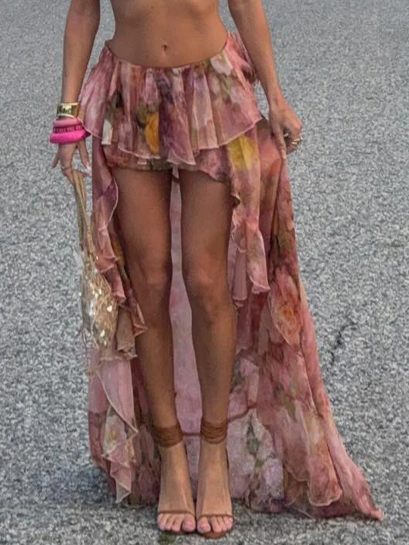 Beach Boho Ruffled Skirt