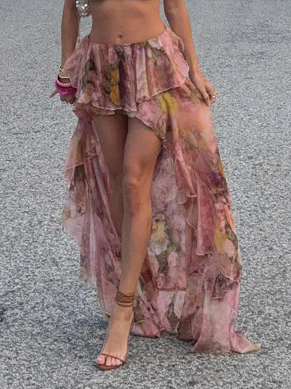 Beach Boho Ruffled Skirt