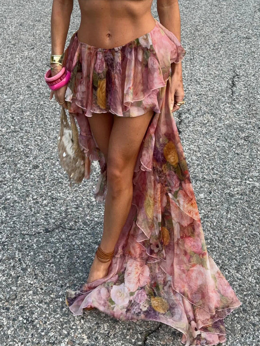Beach Boho Ruffled Skirt